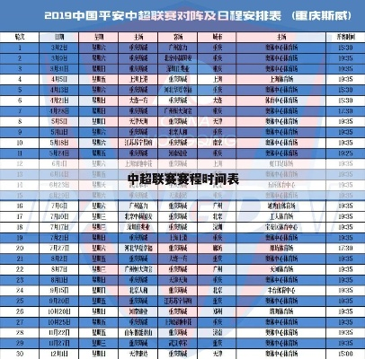 最新中超 最新中超赛程表