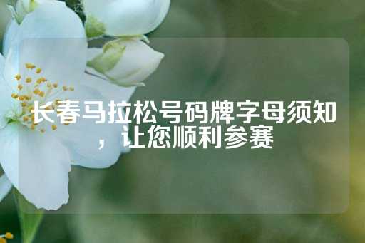 长春马拉松号码牌字母须知，让您顺利参赛