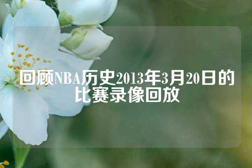 回顾NBA历史2013年3月20日的比赛录像回放