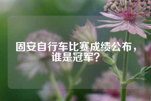 固安自行车比赛成绩公布，谁是冠军？-第1张图片-皇冠信用盘出租