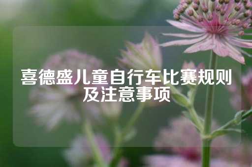 喜德盛儿童自行车比赛规则及注意事项