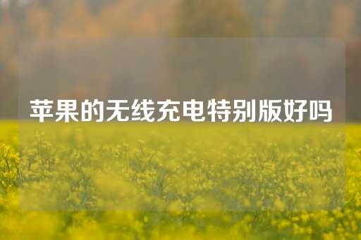 苹果的无线充电特别版好吗