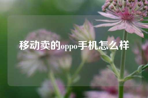 移动卖的oppo手机怎么样